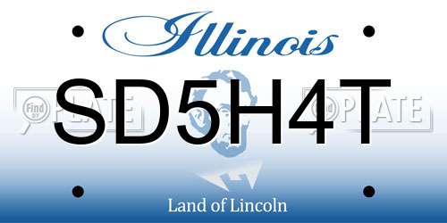 SD5H4T Illinois License Plate
