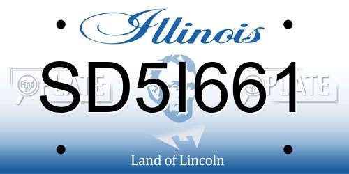 SD5I661 Illinois License Plate