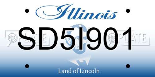 SD5I901 Illinois License Plate