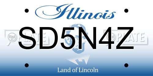 SD5N4Z Illinois License Plate