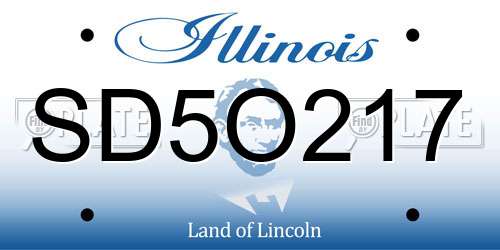 SD5O217 Illinois License Plate