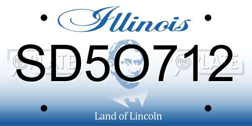 SD5O712 Illinois License Plate