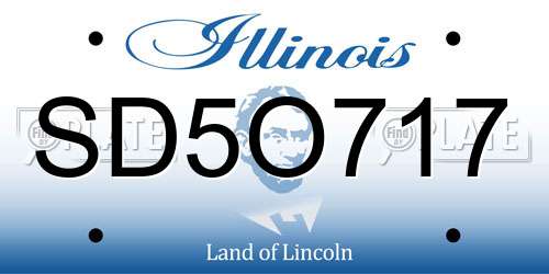 SD5O717 Illinois License Plate