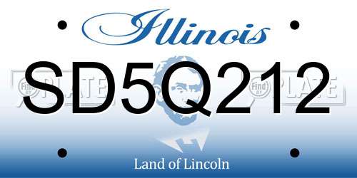 SD5Q212 Illinois License Plate