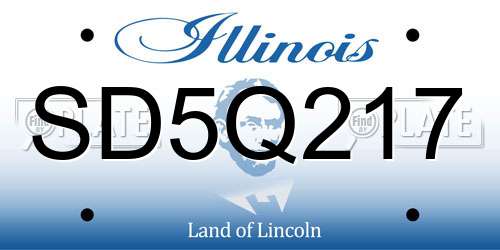 SD5Q217 Illinois License Plate