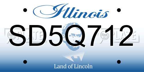SD5Q712 Illinois License Plate
