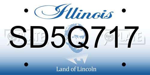 SD5Q717 Illinois License Plate