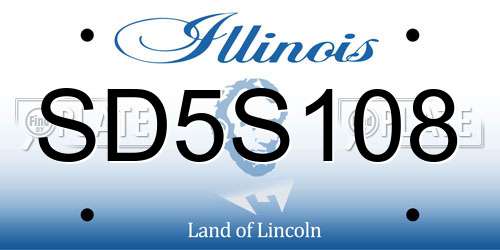 SD5S108 Illinois License Plate