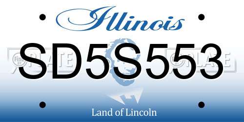 SD5S553 Illinois License Plate