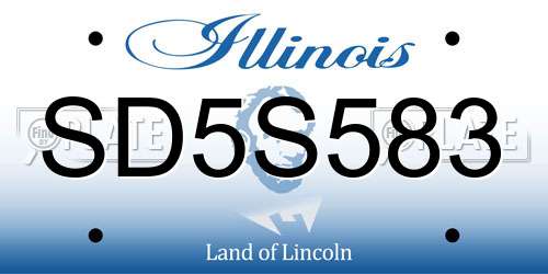 SD5S583 Illinois License Plate