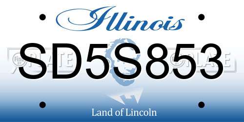SD5S853 Illinois License Plate