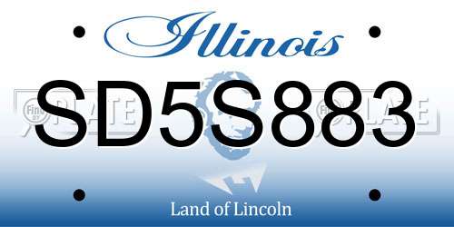SD5S883 Illinois License Plate