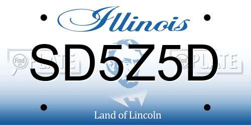 SD5Z5D Illinois License Plate
