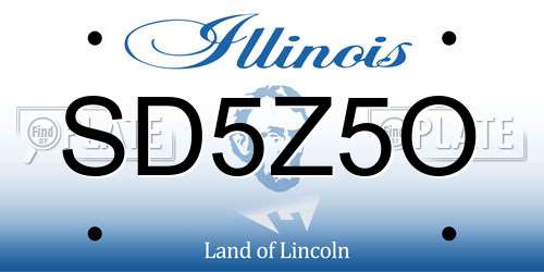 SD5Z5O Illinois License Plate