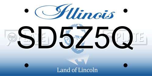 SD5Z5Q Illinois License Plate