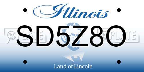 SD5Z8O Illinois License Plate