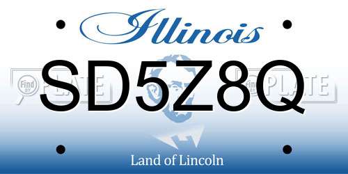 SD5Z8Q Illinois License Plate