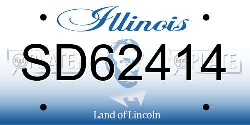 SD62414 Illinois License Plate