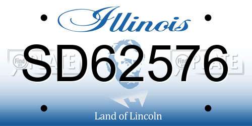 SD62576 Illinois License Plate