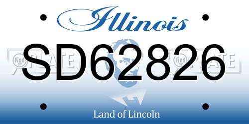 SD62826 Illinois License Plate