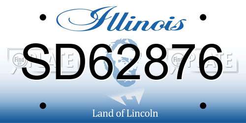 SD62876 Illinois License Plate