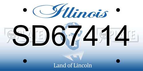 SD67414 Illinois License Plate