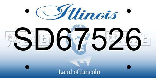 SD67526 Illinois License Plate