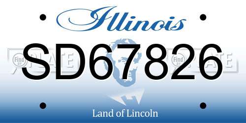 SD67826 Illinois License Plate