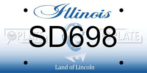 SD698 Illinois License Plate