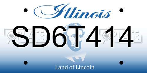 SD6T414 Illinois License Plate
