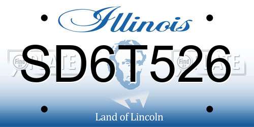 SD6T526 Illinois License Plate