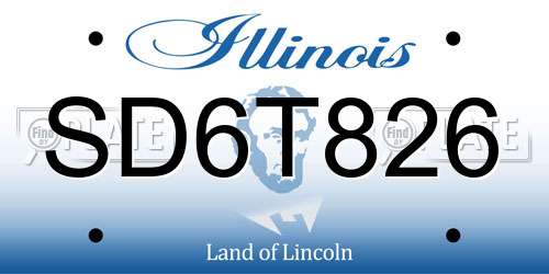 SD6T826 Illinois License Plate