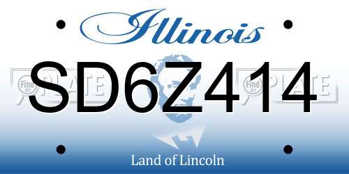 SD6Z414 Illinois License Plate
