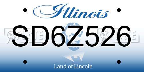 SD6Z526 Illinois License Plate
