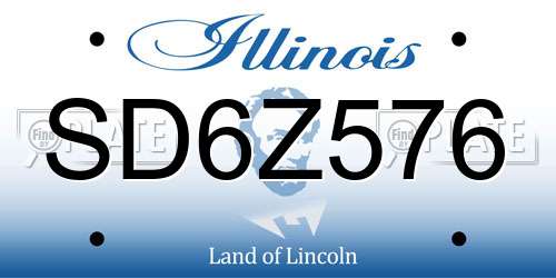 SD6Z576 Illinois License Plate