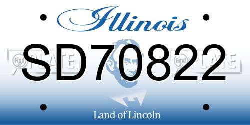 SD70822 Illinois License Plate