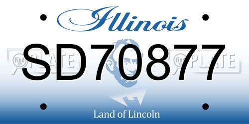 SD70877 Illinois License Plate