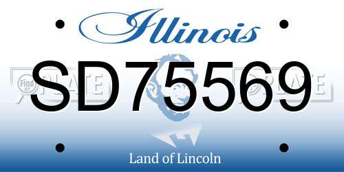 SD75569 Illinois License Plate