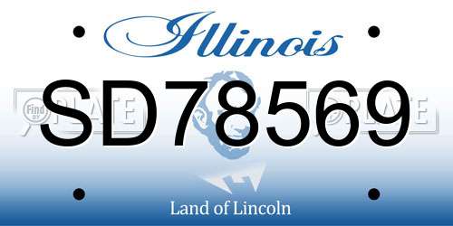 SD78569 Illinois License Plate