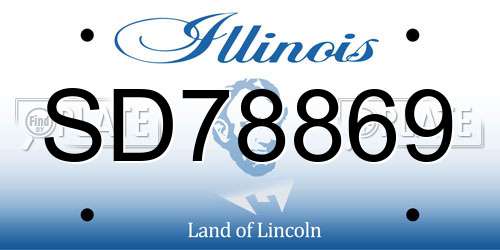 SD78869 Illinois License Plate