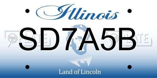 SD7A5B Illinois License Plate