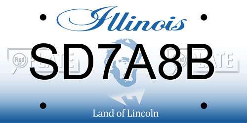 SD7A8B Illinois License Plate