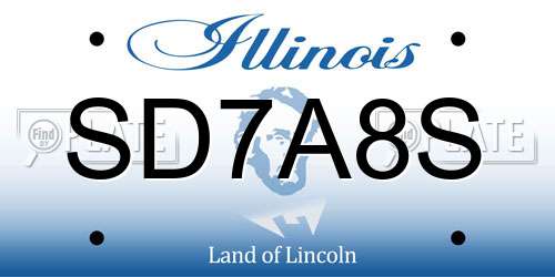 SD7A8S Illinois License Plate