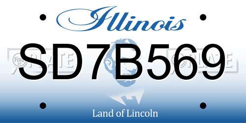 SD7B569 Illinois License Plate