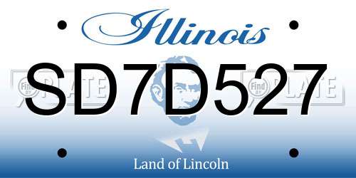 SD7D527 Illinois License Plate