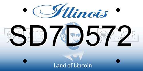 SD7D572 Illinois License Plate