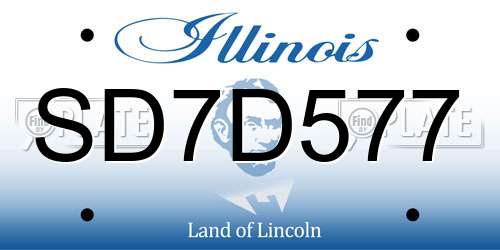 SD7D577 Illinois License Plate