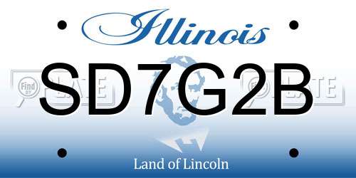 SD7G2B Illinois License Plate