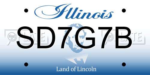 SD7G7B Illinois License Plate