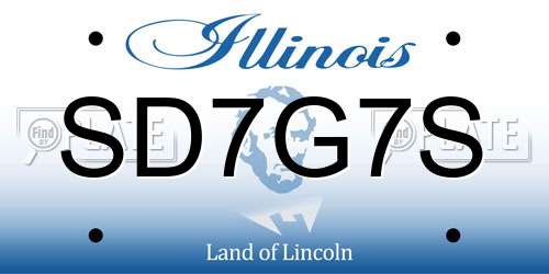 SD7G7S Illinois License Plate